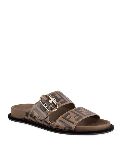 fendi leather ff slide sandals|fendi slide sandals sale.